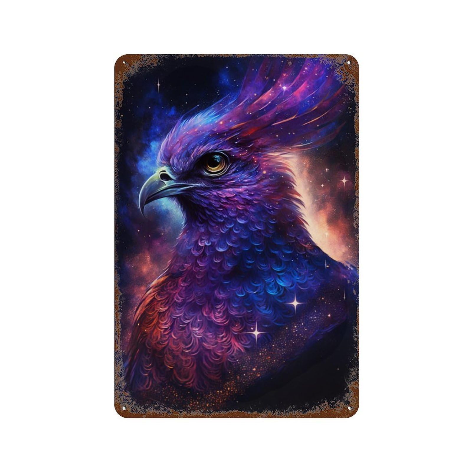Cosmic Eagle Art Print-3 Retro Metal Sign 11.8"x7.9", Farmhouse Wall Decor for Garage, Pub Or Kitchen