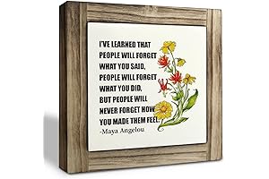 Maya Angelou Inspirational Quotes On Wood: Engraved Box Wood Plaque Adorned with...