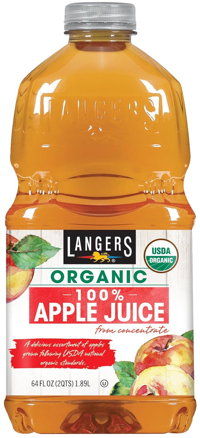 Langers 100% Organic Juice, Apple, 64 Fl Oz (Pack of 8)