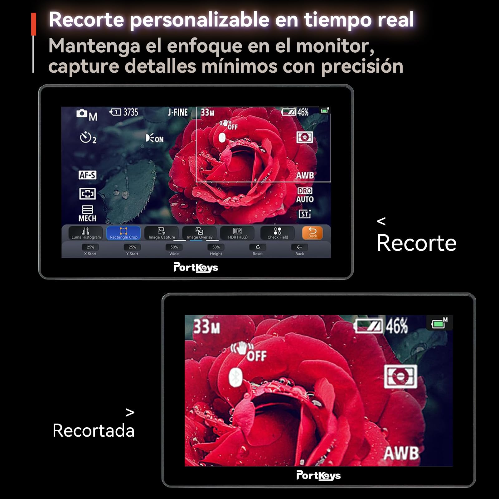 Portkeys LH5P II 5,5" Monitor de Cámara Touch to Focus 2000nit Pantalla Táctil 4K HDMI In/out, para FX3 A7S III, R5 Mark II R6 Mark II, GH6 S5 II, Z8 Z9, Monitor de Campo DSLR