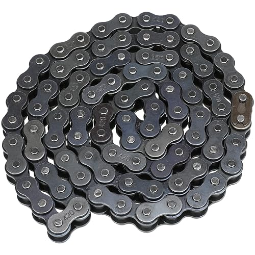 Miniatura 6 de YOXUFA Cadena trasera 420 de 90 eslabones para Coleman Mini Bike CT200U BT200X CT200U-EX Baja Warrior MB165 MB200 Heat TrailMaster Massimo 212cc