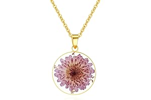 Nature's Elegance: Pressed November Chrysanthemum Necklace
