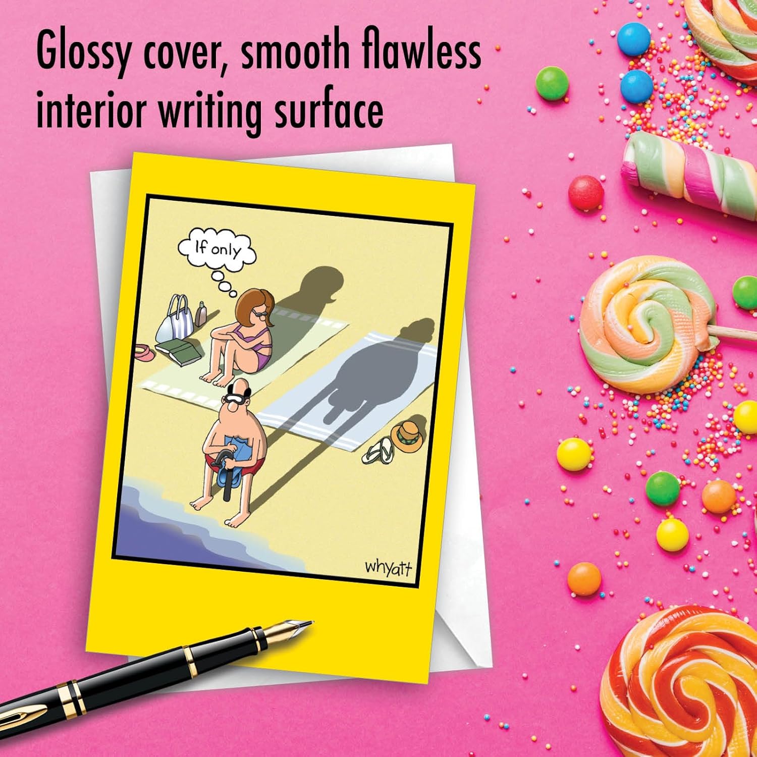 NobleWorks - 1 Funny Cartoon Card for Birthdays - Happy Bday Celebration for Grown-Ups, Humor Stationery Greeting - If Only Birthday 8296 - Image 5