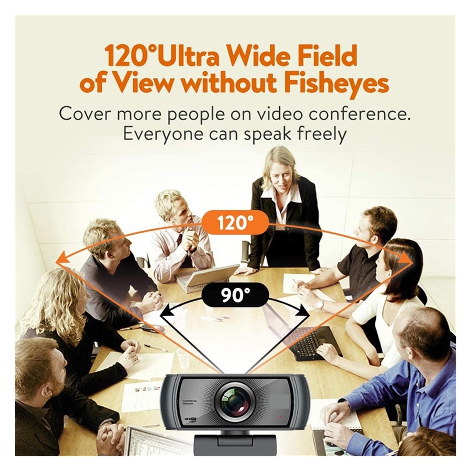Webcam USB 1080P HD 60FPS Grandangolo 120° con microfono for lo streaming di giochi Conferenze PC for conferenze, streaming live, registrazione