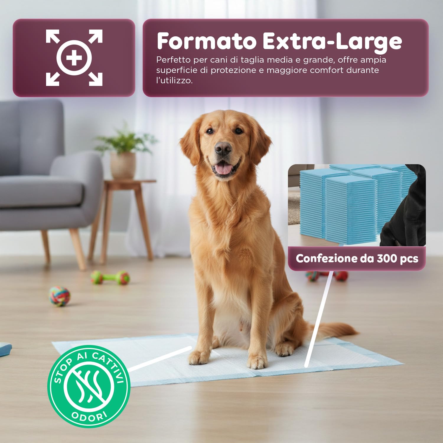 Avilia – Set Traversine Cani con Adesivi Anti-Odore, Assorbenza SAP Potenziata, Uso per Addestramento e Supporto Igienico Domestico, Dermatologicamente Sicure (150, Essential 60x90 cm)