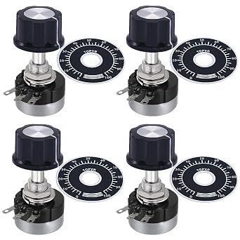 RV24YN20S Carbon Film Rotary Taper Potentiometer,4pcs B102 1K Potentiometer Single Turn Carbon Film Rotary Taper Potentiometer Used for Inverter Speed Regulation
