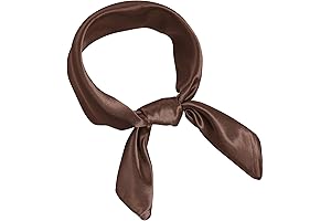 Brown Satin Chiffon Scarf Necktie for Women Girls Costume Accessory