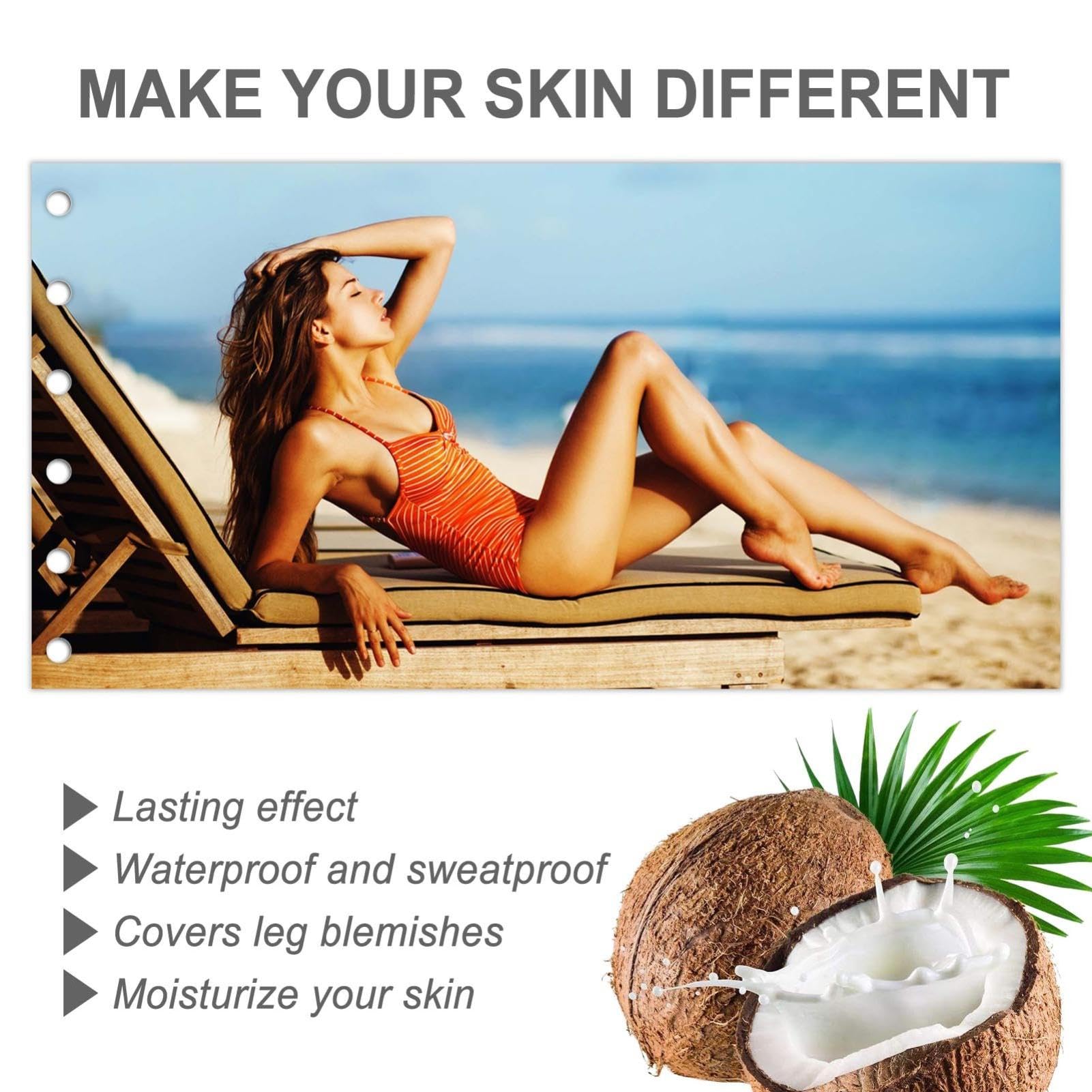Kyne Leg Perfector, Body Coverage Perfector Für Beine,Körper Leg Make Up Wasserfest,Tattoo Make Up Cover,Tattoo-Abdeckung Für Körpernarben, Leicht Aufzutragen,Volldeckender Concealer,Weizenfarbe