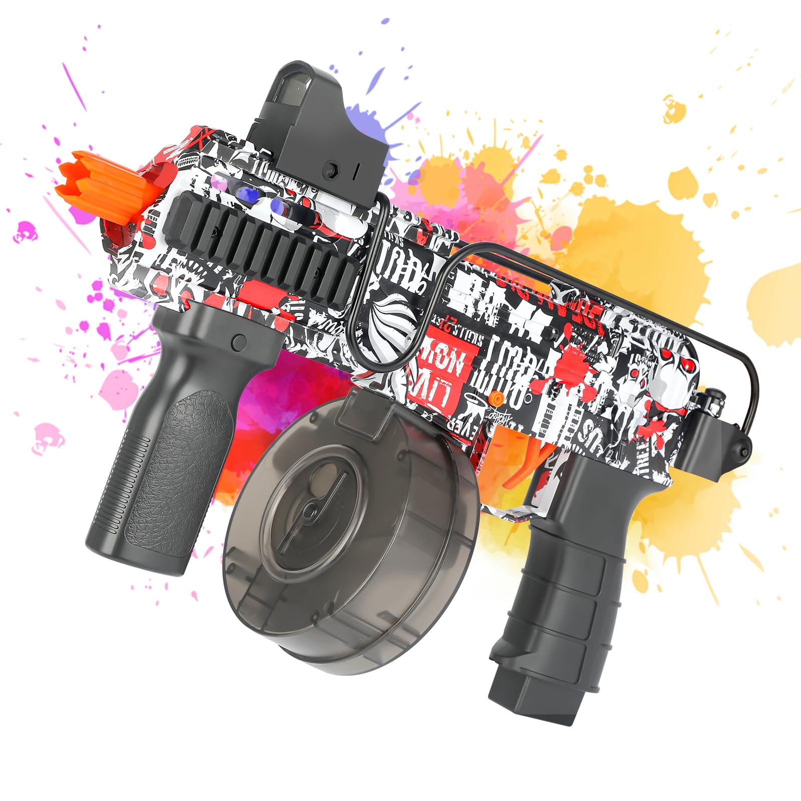 ferventoys Electric Gel Ball Blaster, Automatic Splatter Blaster with 10,000 Gel Beads, Splat Ball Blasters - Summer Outdoor Activities Team Shooting Games for Kids 14+ (Red)