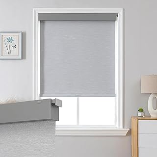 Joydeco No Drill Blackout Shades, Free-Stop Cordless Roller Shades, UV Protection, Thermal Insulated Blinds