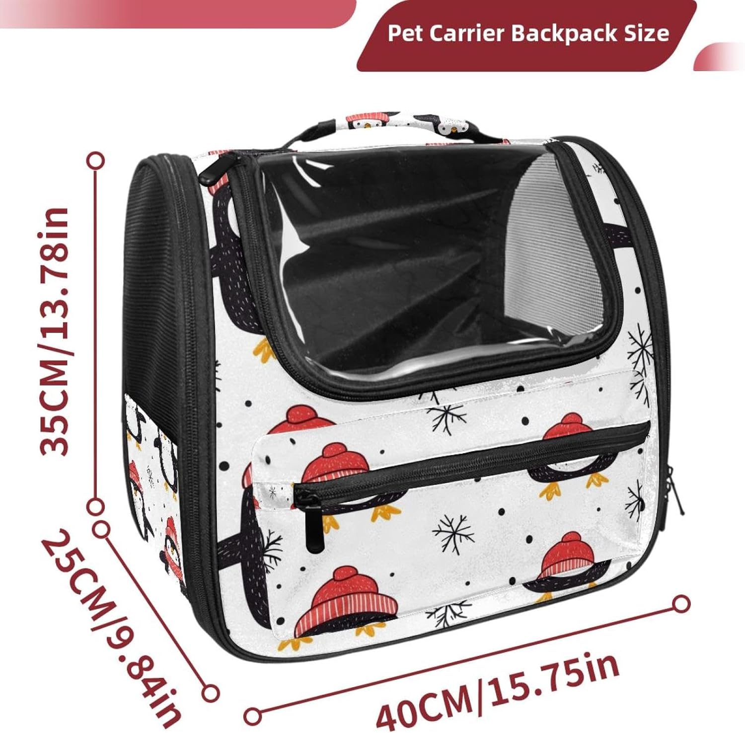 Little Cartoon Penguins (3) Traveler Backpack Pet Carriers for Cats and Dogs
