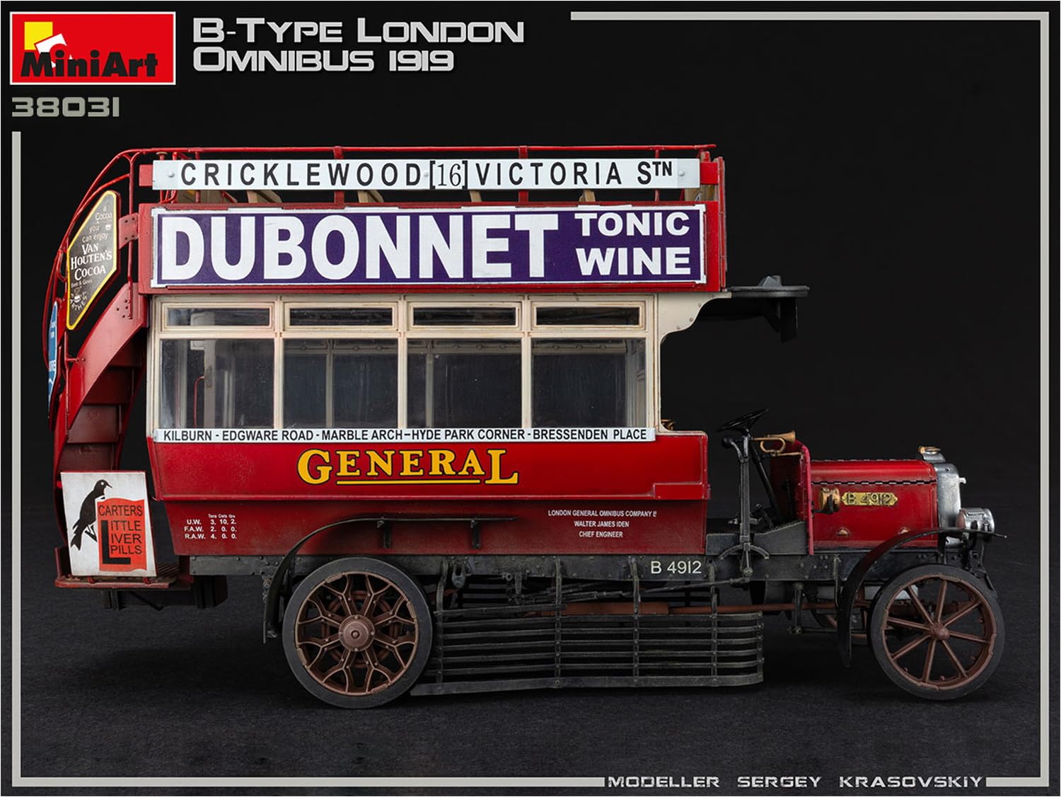 Mini Art 38031 1:35 Omnibus di Londra tipo B 1919 - replica originale, modellismo, plastica, camion, auto, kit per adulti