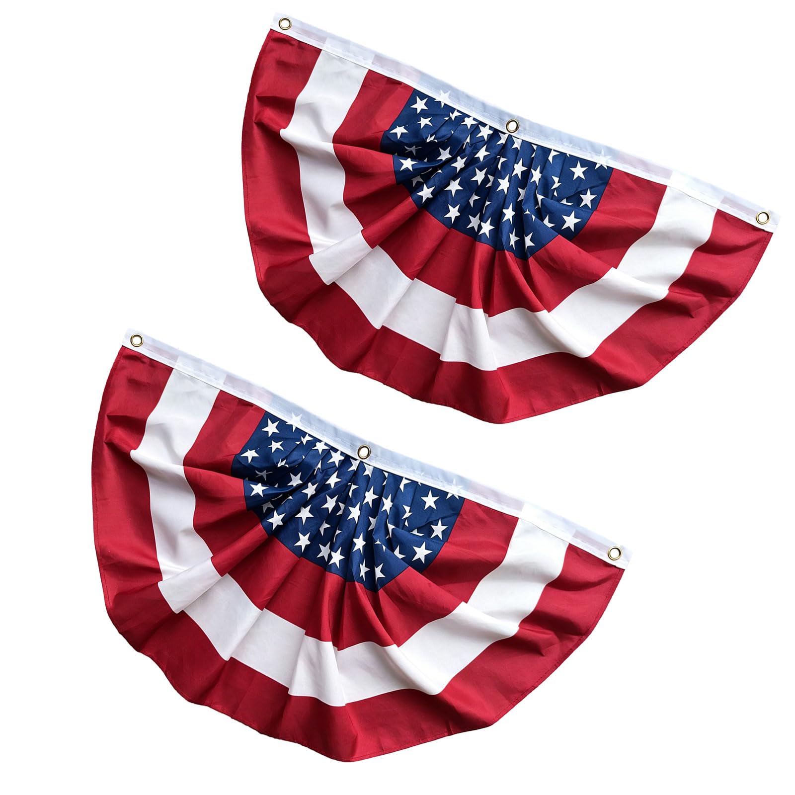 Whoasyst 2 Count Half Shaped Flags Sturdy Polyester for Outdoor Display Festive Patriotic Banners