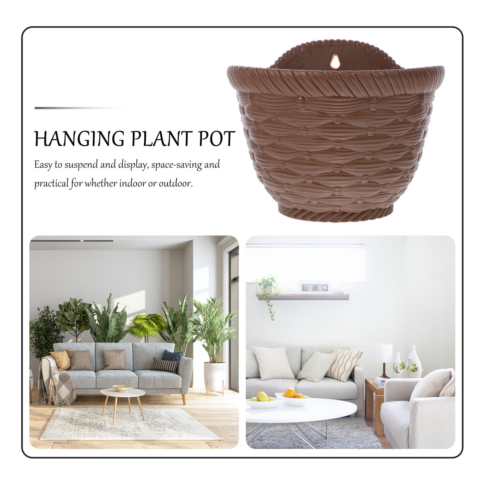 DECHOUS Pot de Fleurs Mural en Terre Cuite Imitation Osier Trou pour Accroche, pour Jardin et Balcon Extérieur