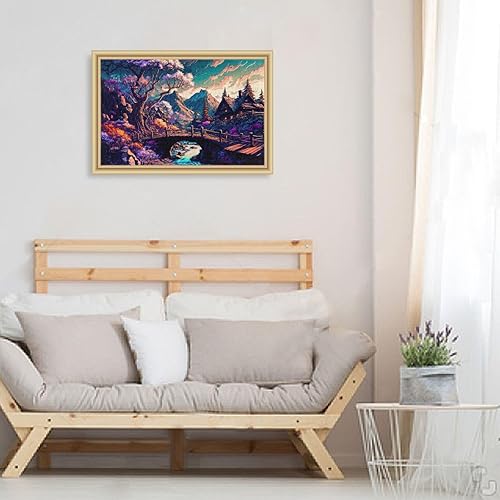 Miniatura 6 de Rompecabezas de madera de 500 piezas de impresión de casas de pueblo de paisaje, Zcon bolsa de almacenamiento de partición del alfabeto, fácil de