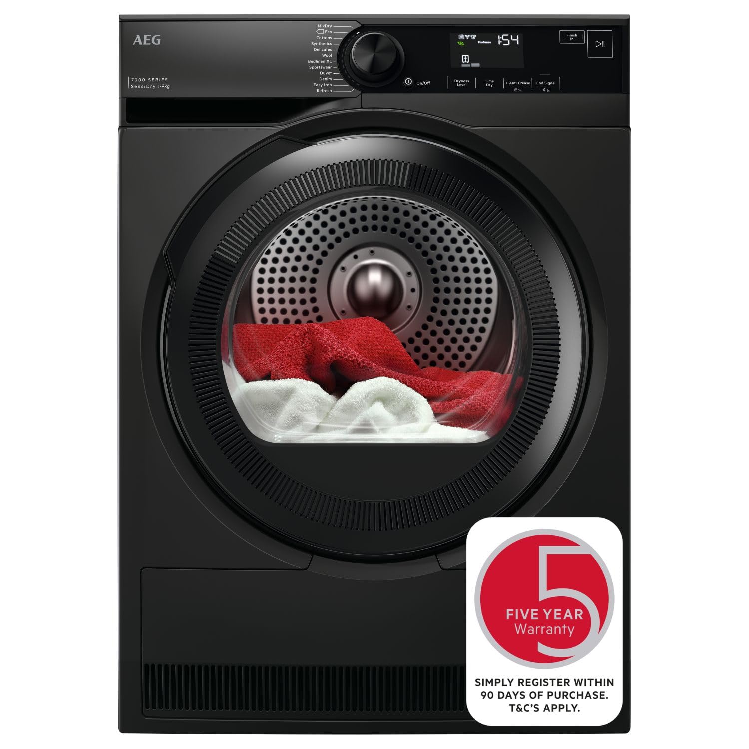 AEG 9 kg Heat Pump Tumble Dryer - Grey