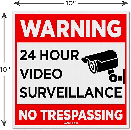 Miniatura 10 de Kachy Signs - Paquete de 2 carteles de plástico currogados de 10 x 10 pulgadas - Duradero - Resistente a la intemperie - Resistente a la