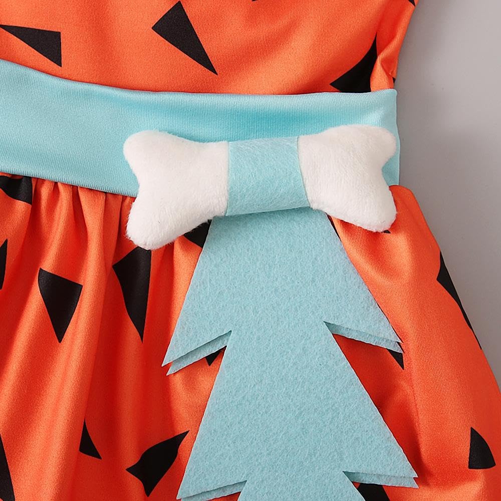 Lito Angels Flintstone Pebbles Fancy Dress Up Costume with Headband for Infant Baby Girls Age 3-6 Months, Orange (Tag Number 60) - Image 4