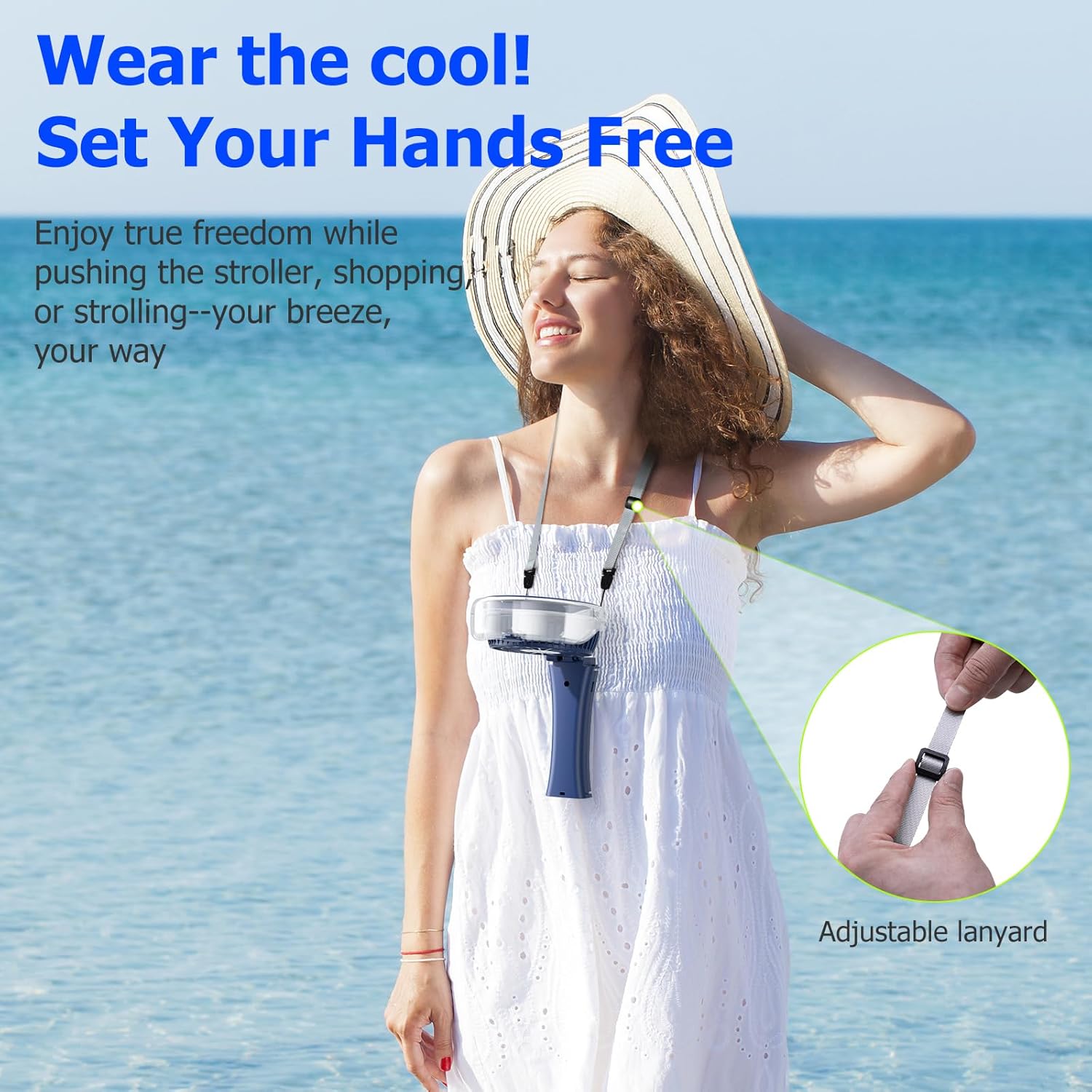 HandFan 2026 Upgraded Handheld Misting Fan, Two Button Easy Operation, Rechargeable Portable Mister Fan, Spray Water Mist Fans, Mini Electric Cooling Fans for Travel, Outdoors, Disney(Royal Blue) - Image 6