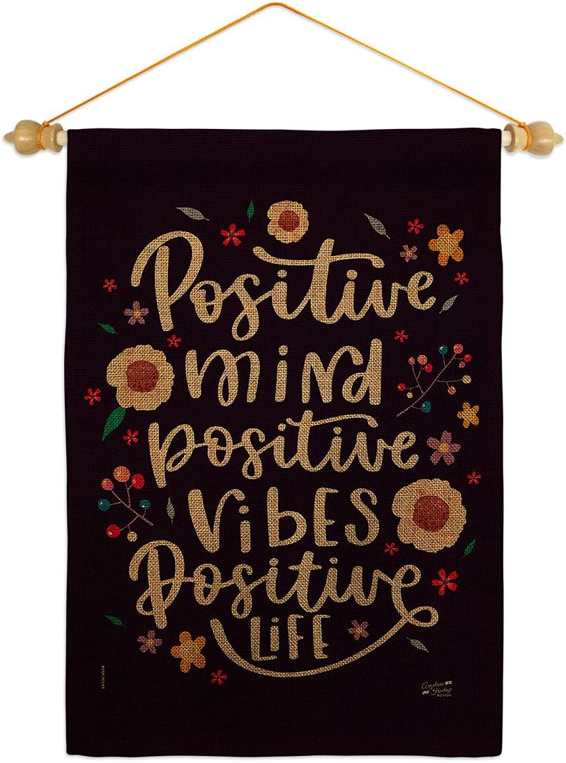 Positive Mind Burlap Burlap Garden Flag Sweet Life Inspirational Spiritual Hope Love Wisdom Support Emotion Postive Small Decorative Gift Yard House Banner Double-Sided Made In USA 13 X 18.5
