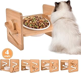 Sponsored Ad - BINGBING Raised Pet Bowl for Cats and Small Dogs, Adjustable Elevated Dog Cat Food and Water Bowl Stand Fee...