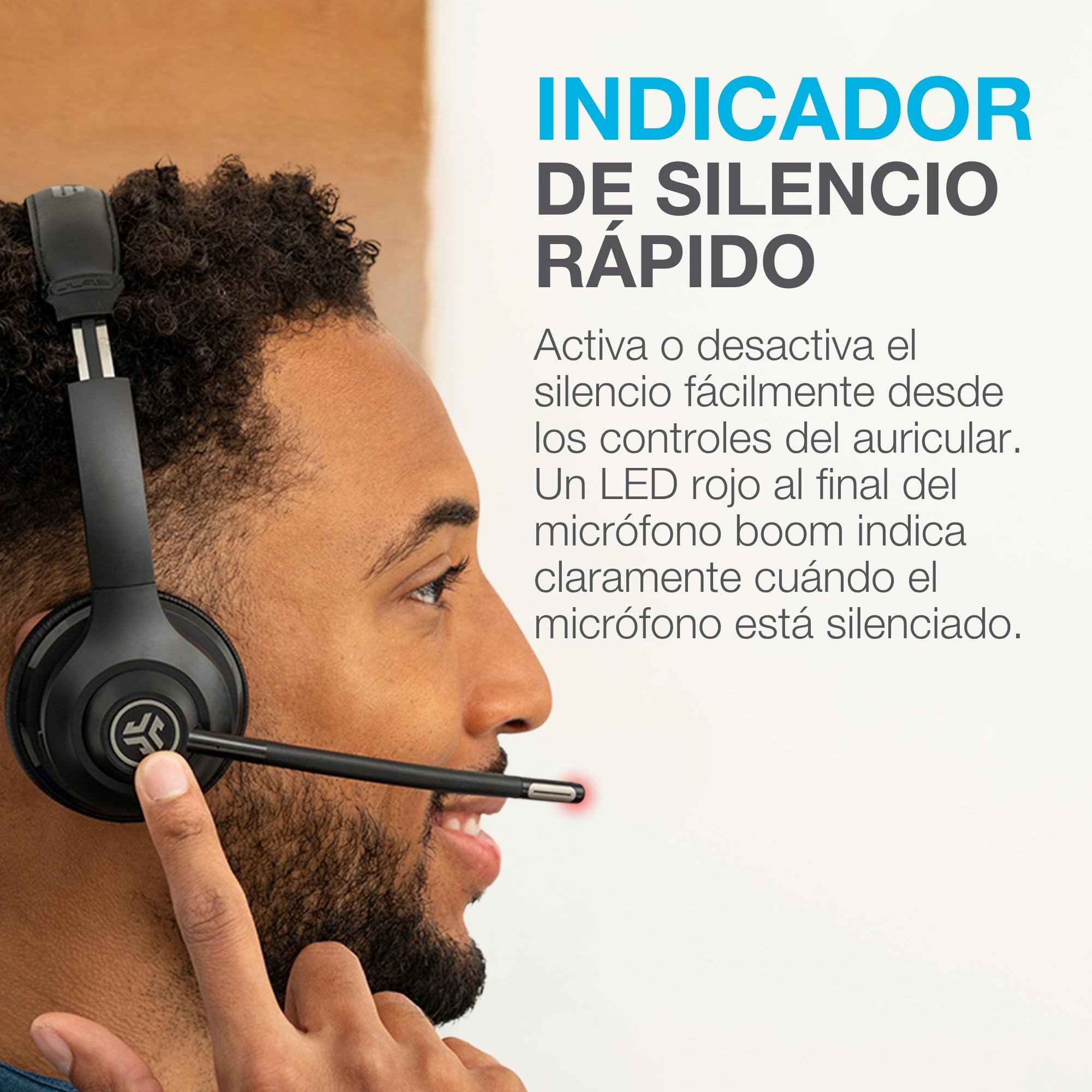 JLab Go Work - Auriculares Inalámbricos de 2ª Generación con Micrófono, Más de 55 Horas de Reproducción Bluetooth o USB-C Dongle PC, Conexión Multipunto a Computadora y Móvil