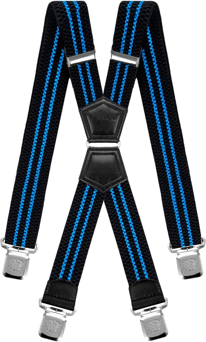 Bretelles Homme Decalen 4cm - 4 Clips Métal Style X Réglable