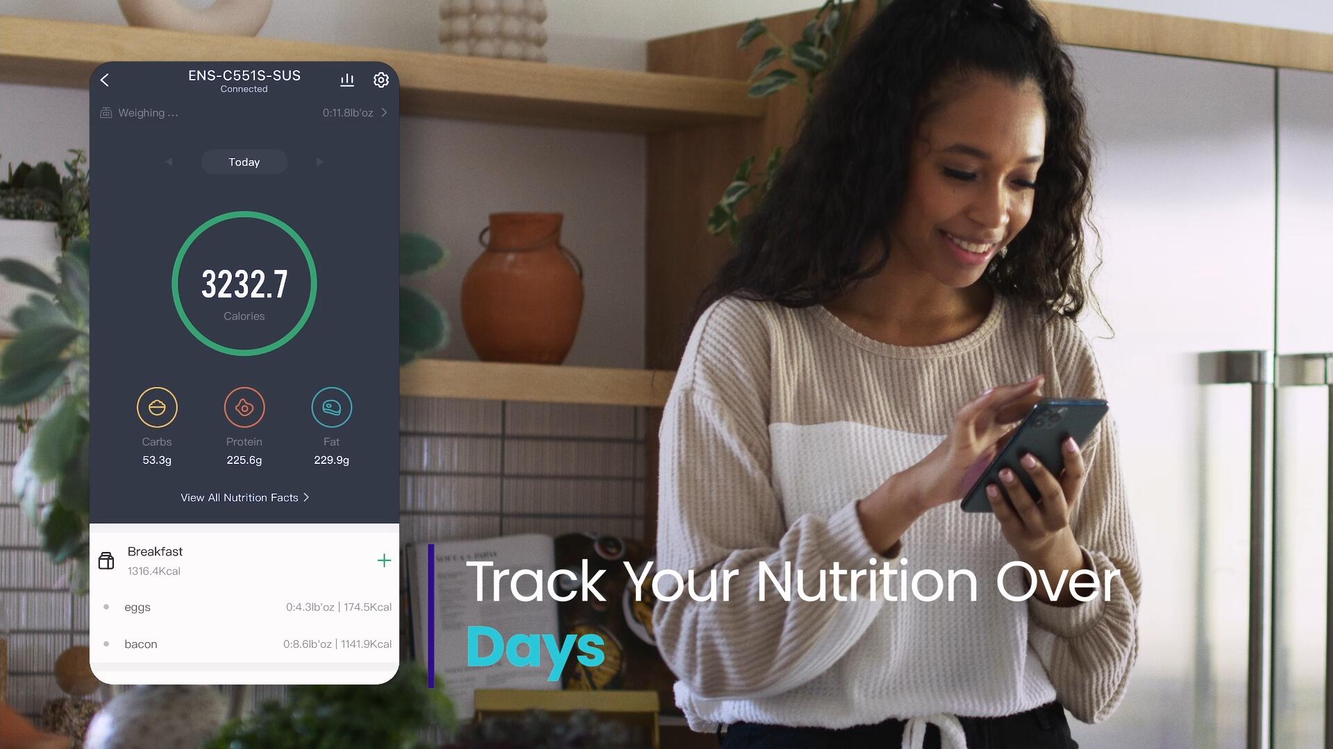 Image of Etekcity Food Nutrition Kitchen Scale, Digital Grams and Ounces for Weight Loss, Baking, Cooking, Keto and Meal Prep, Large, 304 Stainless Steel