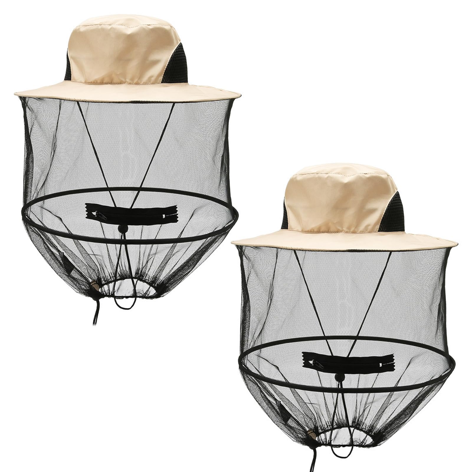 Cappello Con Velo Zanzariera Zuxbolf 2 Cappelli Antizanzare - Velo Protettivo Per Escursionismo, Pesca, Campeggio Cappello Apicoltore Campeggio Grigio