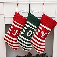 Vista 6 de Calcetines de Navidad de punto con inicial, monograma, medias de Navidad para la familia, casa de campo, medias de Navidad con letras, decoraciones