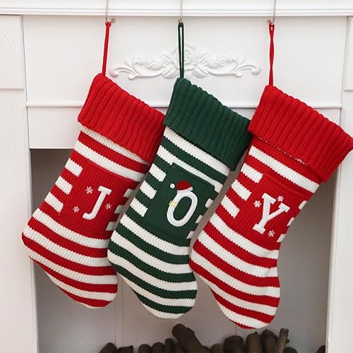 Miniatura 6 de Calcetines de Navidad de punto con inicial, monograma, medias de Navidad para la familia, casa de campo, medias de Navidad con letras, decoraciones
