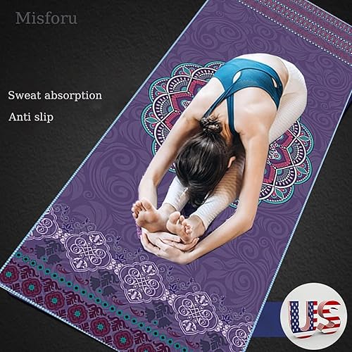 Miniatura 4 de Toalla de yoga caliente antideslizante con punto de agarre antideslizante para yoga caliente, pilates, fitness, sudor, bikram, entrenamiento +