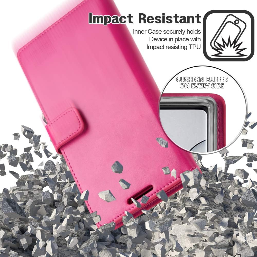 GOOSPERY Mansoor Wallet for Samsung Galaxy Note 10 Case (2019) Double Sided Card Holder Flip Cover - Hot Pink