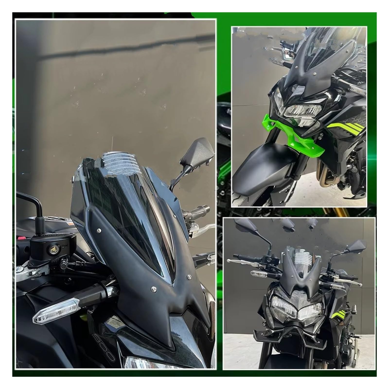 オートバイの風防 Z 900用 Z900 2020 2021 2022用 バイク用ウインドシールド(ブラック)