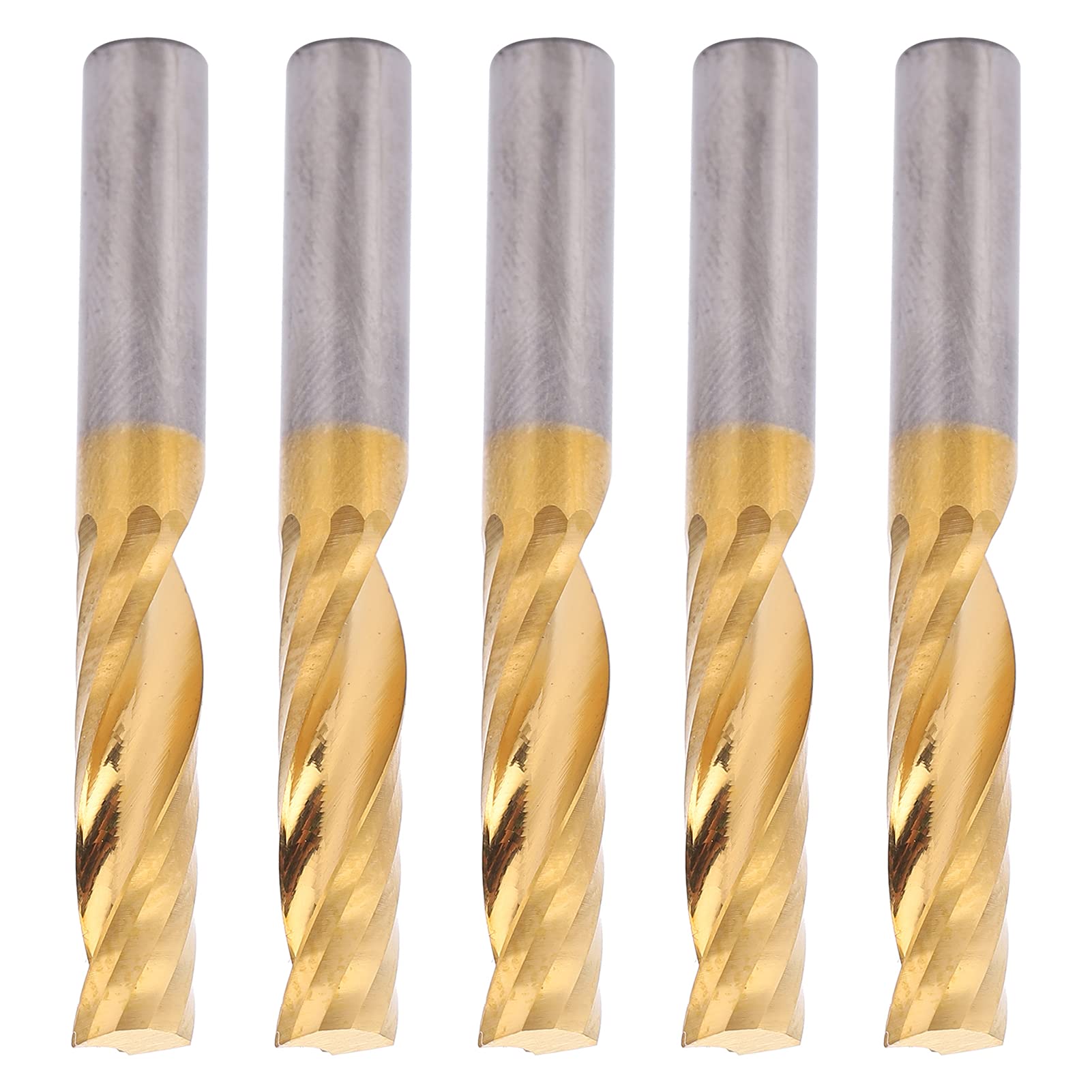 Marhynchus Fresa a Spirale Set di Frese CNC in Acciaio Ad Alta velocità 5 Pezzi 6mm X 25mm X 50mm Punte per Router Placcate in Titanio per Utenti di Fresatura e Scanalatura CNC