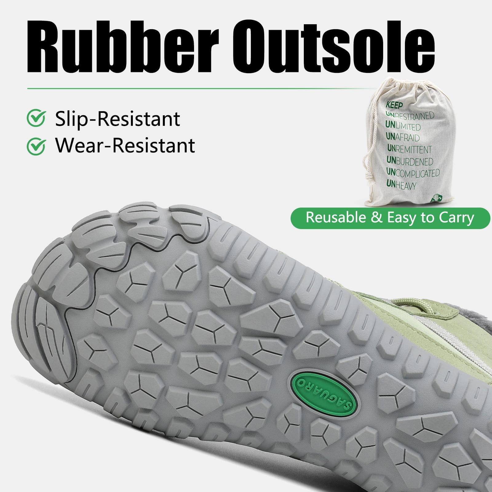 SAGUARO Barefoot Stivali Invernali Impermeabile Uomo Caldo Scarpe Inverno Donna Trekking Sneaker Outdoor Impermeabile
