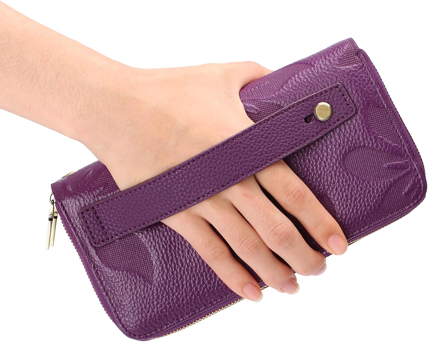 GAEKEAO Wallet for Women Clutch RFID Blocking Wristlet Leather Purse Large Capacity Credit Card Holder with Grip Hand Strap - Image 5