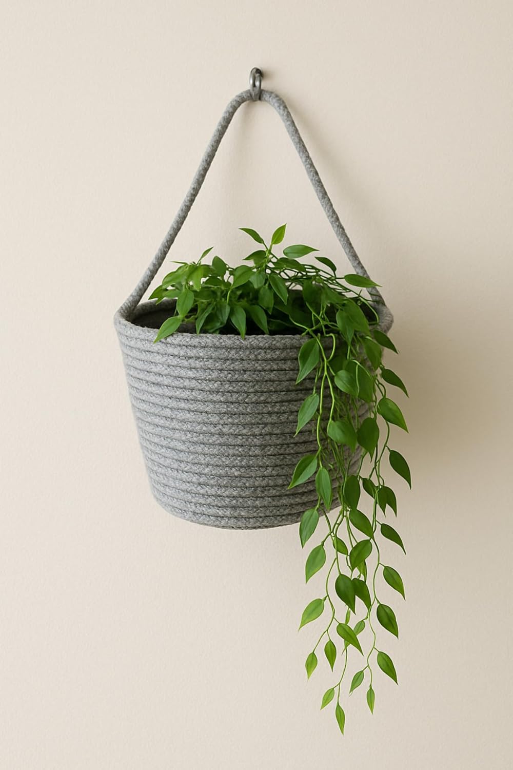 Basket Decorative Organizer Storage Bin 5.9x5.9 in Gray, Versatile Home Decor, Plant and Hanging Accessory NOT Included - Gray