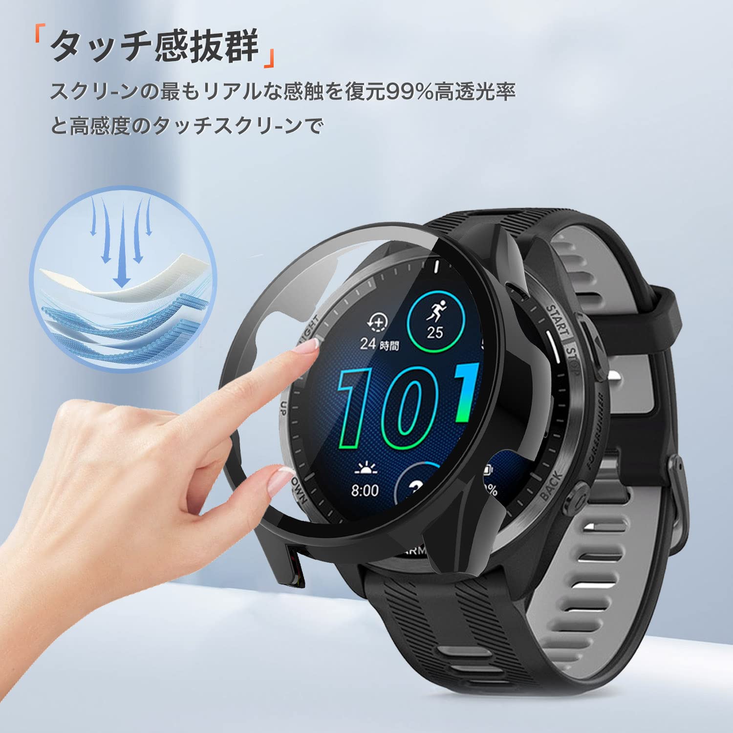 Amazon.co.jp: Garmin(ガーミン) Forerunner 965 対応 ケース 保護