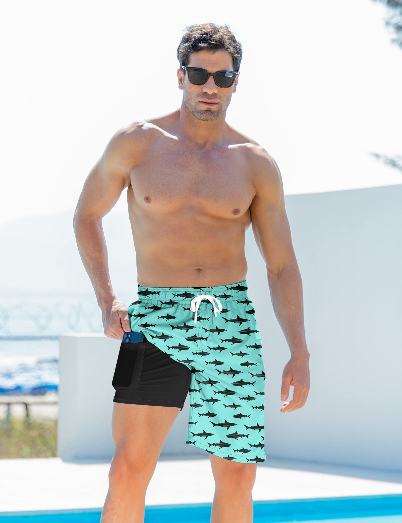Goodstoworld Traje de baño para hombre con forro de compresión de 9 pulgadas de entrepierna de secado rápido M-3XL