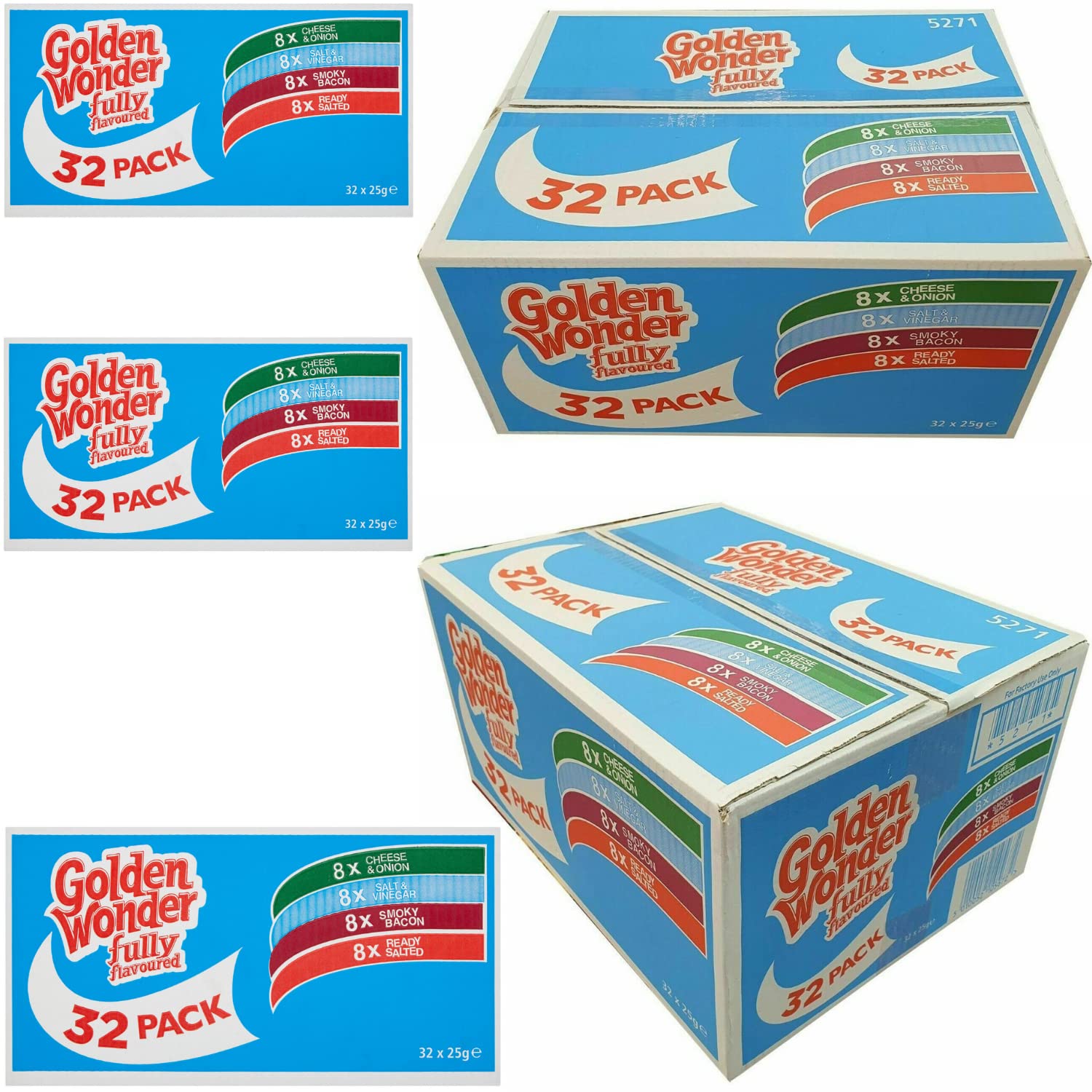 Buy Golden Wonder Yellow and Blue Box each box contains 4 Different