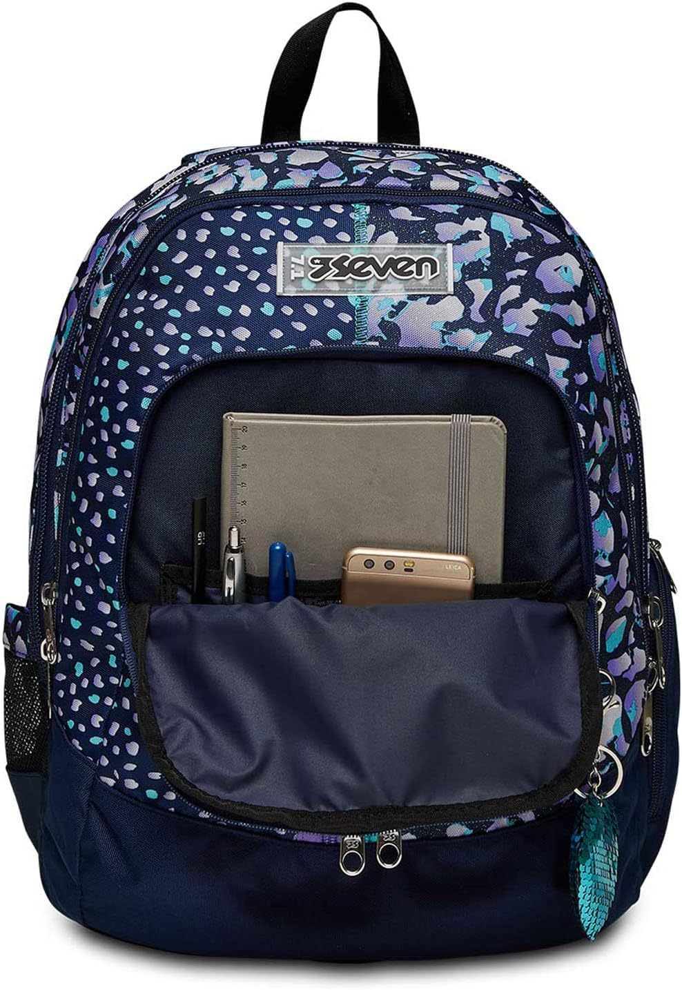 Schoolpack Zaino Scuola Seven Advanced Cuore Viola Ergonomico + Astuccio 3 Zip