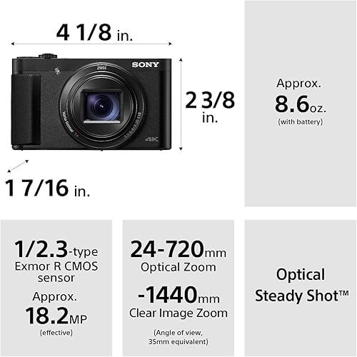 Miniatura 3 de Sony DSC-HX99 Cámara Digital Compacta de 18.2 MP con Zoom de 24-720 mm, 4K y Touchpad – Negro