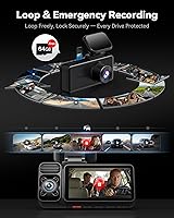 Vista 6 de REDTIGER F17 - Cámara de tablero de 4K, 3 canales, con GPS integrado y WiFi de 5GHz, con tarjeta de 64GB, 2160P+1080P+1080P frontal y trasera
