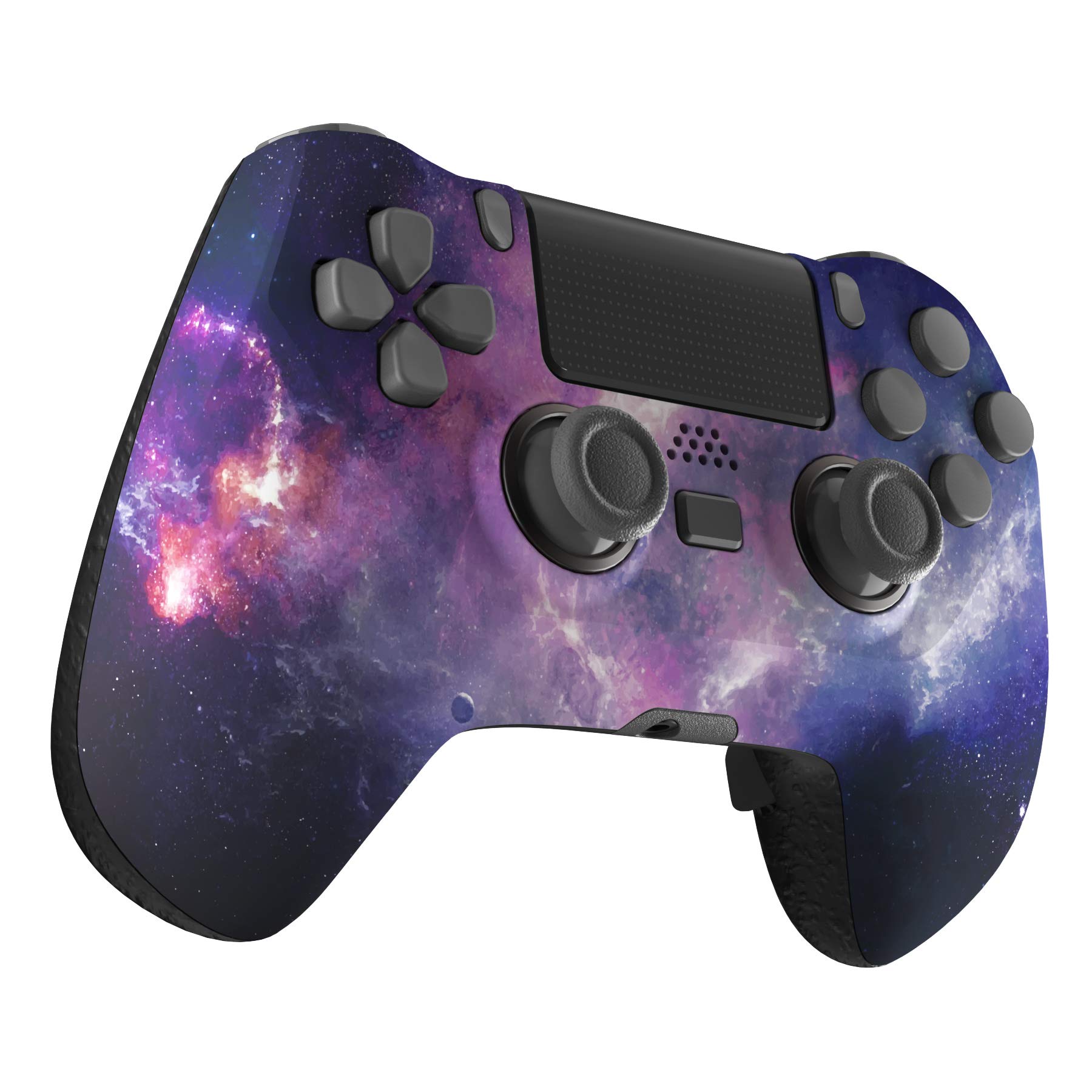 eXtremeRate DECADE Torneo Aggiornamento Kit per ps4 Controller CUH-ZCT2(Non Controller), Cover Shell&Tasti Posteriori&Trigger Stop, Accessori per ps4 Joystick JDM-040/050/055, Galassia Nebulosa
