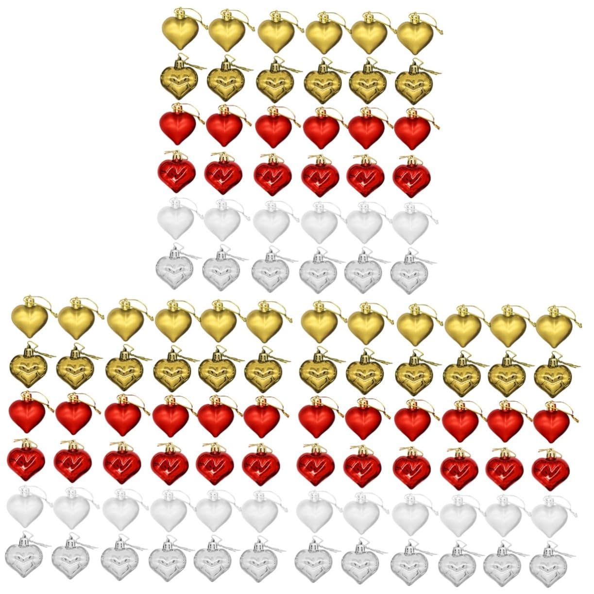 Ciieeo 108stücke Weihnachtsbaum Herzform Bunte Dekoration Für Festliche Anlässe Leicht Und Bruchsicher Für Weihnachtsbaum Tisch Und Kamin