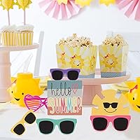 Vista 6 de DAZONGE Decoración de verano – 6 piezas de decoración rústica de verano con bandejas escalonadas – Gafas de sol de madera para el hogar