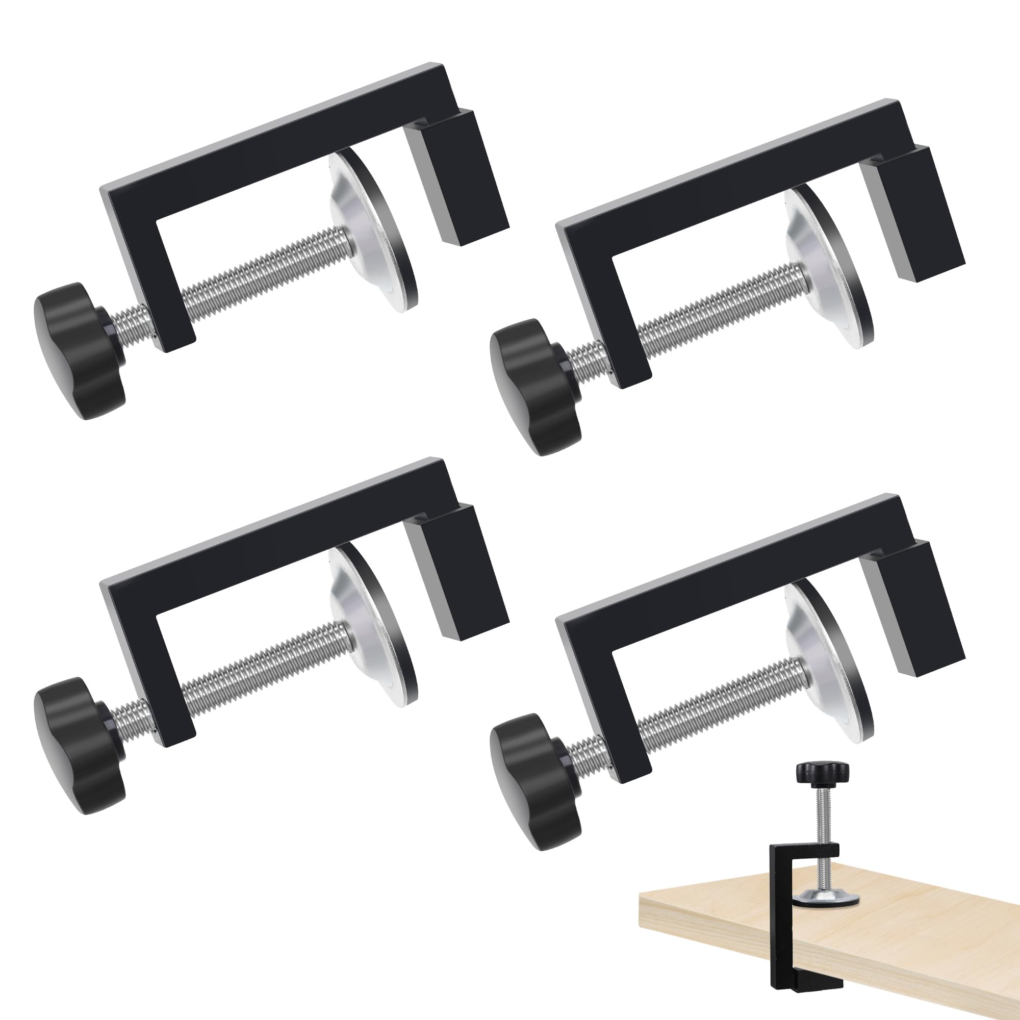 4 Pcs G Clamps for Woodwork Adjustable C Wood Clamps, Heavy Duty Universal WoodClamps