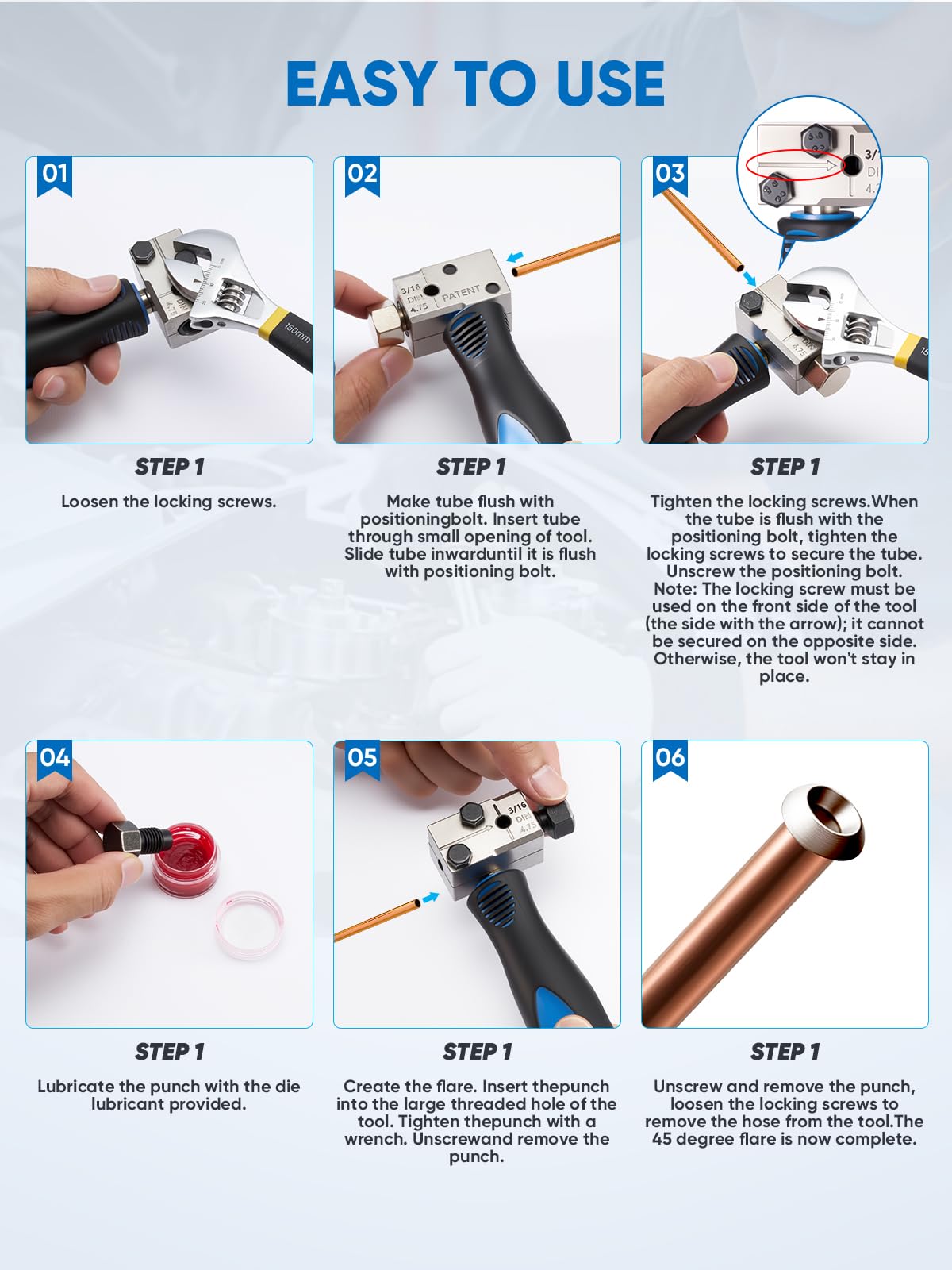 Outils D'évasement de Tuyaux de Freins Frein pour Evasement DIN - 4,75 mm - Kit Universel de Sertissage Conduites de Frein, 7,62 m - Diamètre, 4,75 mm - avec 16 Connecteurs + 5 Connecteurs