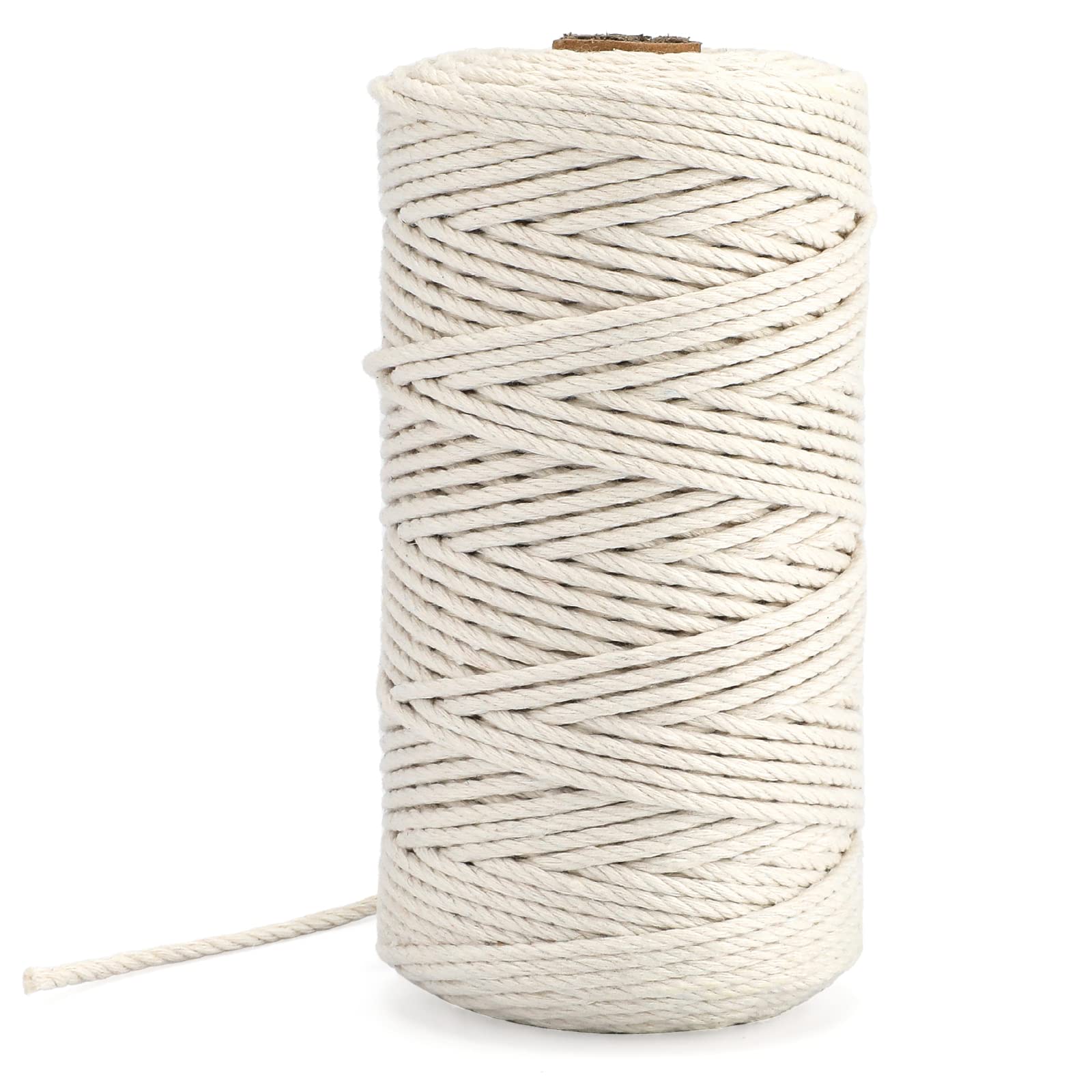 3mm Biodegradable Macrame Cord, 100m Cotton Twine for Creative Projects